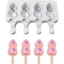 Pengfushop4 Beyaz C Tarzı 3D Silikon Dondurma Kalıbı Popsicle Buz Küpü Tepsi Gıda Sınıfı Magnum Kalıp Paletler Için Cakesicle Ahşap Çubuklar ile Ev Yapımı Aletler (Yurt Dışından)