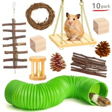 Shanhua Shop 12 Adet Set Stili Hamster Oyuncak Setleri Tavşan Kobay Gelincik Oyun Molar Ürün Seti Boru Ahşap Set Oyuncak Hamster Lla Için Kuş Küçük Evcil Hayvanlar Oyuncaklar (Yurt Dışından)