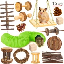 Shanhua Shop 12 Adet Set Stili Hamster Oyuncak Setleri Tavşan Kobay Gelincik Oyun Molar Ürün Seti Boru Ahşap Set Oyuncak Hamster Lla Için Kuş Küçük Evcil Hayvanlar Oyuncaklar (Yurt Dışından)