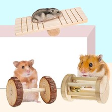 Shanhua Shop No.15 Tarzı S Beden Doğal Ahşap Hamster Tavşan Oyuncaklar Çam Dumbells Unicycle Çan Rulo Çiğneme Oyuncaklar Gine Domuzları Sıçan Küçük Pet Azı Dişleri Malzemeleri (Yurt Dışından)