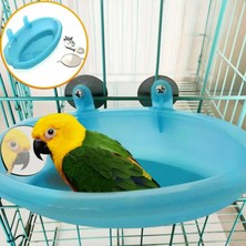 Shanhua Shop Mavi Stil Kuş Küvet Kuş Su Küvet Pet Kuş Kafesi Için Asılı Kase Papağanlar Parakeet Birdbath (Yurt Dışından)