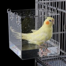 Shanhua Shop S Tarzı Papağan Kuş Küvet Şeffaf Parakeets Papağan Geniş Akrilik Ev Duş Pet Malzemeleri Kafes Asılı Kanca ile Taşınabilir (Yurt Dışından)