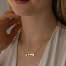 N!da Jewelry 925 Ayar Gümüş Old English Font Isim Kolye