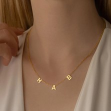 N!da Jewelry 925 Ayar Gümüş 3 Harf Kolye