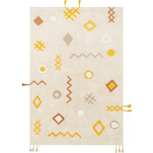 Eko Halı Cotton Bone CBN12 Multy Xxw Yıkanabilir Kaymaz Tabanlı Natural Pamuk Çocuk Halısı