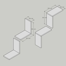 İda Wooden Reflect Dekoratif Duvar Rafı - Duvar Kitaplığı
