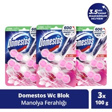 Domestos Wc Blok 5'li Güç Tuvalet Bloğu Manolya Ferahlığı Maksimum Hijyen 100 G x 3