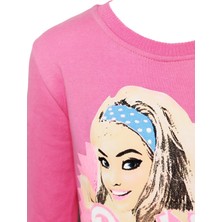 Urz Kids Kız Çocuk Kışlık Barbie Temalı Sweatshirt Kışlık Uzun Kollu Şardonlu Tişört