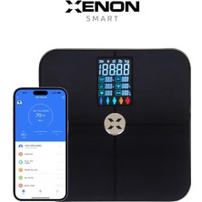 XenonSmart Akıllı Dijital Tartı Baskül Yağ Su Kas Vücut Kitle Endeksi Kilo Ölçer Tartı Bluetooth Bağlantılı,Nabız Ölçümlü