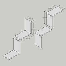 İda Wooden Stagg Dekoratif Duvar Rafı - Duvar Kitaplığı