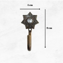 Beyaz Perde Fon Perde Bağlama Demiri Eskitme Fon Perde Toplayıcı Askı Aparatı Taşlı Renso Perde Kancası 2 Adet