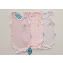 Sweet Cotton Atlet 3'lü Body Pamuklu Desenli Çıtçıtlı Zıbın