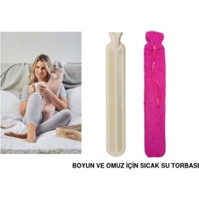 Bosphorus Sıcak Su Torbasıboyun ve Omuz Icın  Uzun Peluş Pembe 2lt Termofor 75 x 13 cm