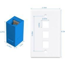 Pabiflo Paket 3 Bağlantı Noktalı Ethernet Duvar Plakası, RJ45 Sıralı Bağlayıcı Eklemeli RJ45 Duvar Plakası, Cat6 Plaka (Yurt Dışından)