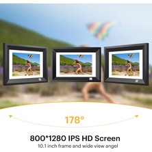 Kodak 10.1 Inc Ahşap Dijital Resim Çerçevesi Uzaktan Kumanda IPS Ekran Hd