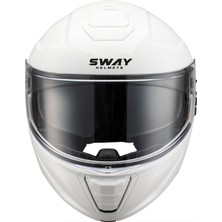 Sway 917 Beyaz Çene Açılır Motosiklet Kaskı - Xl