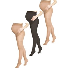 Bonny Silver Hamile Külotlu Karışık Gümüş Çorap 3'lü Paket