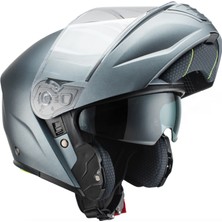 Sway 917 Mat Gri Çene Açılır Motosiklet Kaskı - Xl