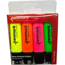 Penmark Fosforlu Kalem 4 Lü Asetat Karışık Renk Neon 8683181701724 HS-505-4N 709703
