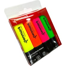 Penmark Fosforlu Kalem 4 Lü Asetat Karışık Renk Neon 8683181701724 HS-505-4N 709703