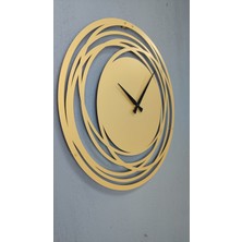 Gowpenart Dizayn Circle Metal Gold / Altın Duvar Saati - Ev / Ofis Saati - Hediye Saat - 50 x 50 cm