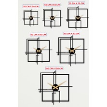 Gowpenart Dizayn Kare Querencia Metal Siyah Duvar Saati - Ev / Ofis Saati - Hediye Saat - 50 x 50 cm