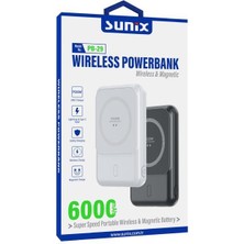 Sunix 6000 Mah Pd 20W Hızlı Şarj Magsafe Powerbank Mavi Pb-29