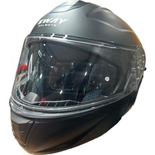 Sway 917 Mat Siyah Çene Açılır Motosiklet Kaskı - L