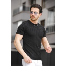 Oksit Ht 340006 Gizli Çizgili Bisiklet Yaka Erkek Triko Tshirt