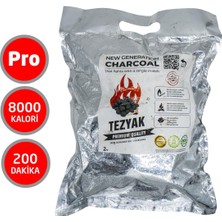 Tezyak Pro Tek Kibritle Yanan Mangal Kömürü 200DK (2kg Paket)