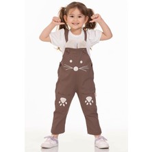 Askılı On Cıft Ceplı Kedıcık Beyaz Kahve Renk Erkek Çocuk Tülum