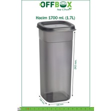 OFFBOX K1700 12 Li Saklama Kabı Seti Dolap Çekmece Düzenleyici 1,7 Litre 40 Etiket Hediyeli