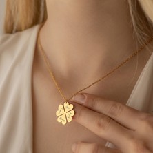 N!da Jewelry 925 Ayar Gümüş Yonca Isim Kolye