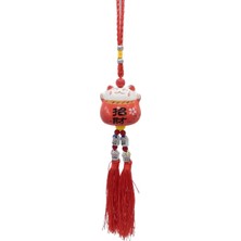 Dünyadan Hediyeler Feng Shui Maneki Neko Şans Kedisi Kırmızı No.4