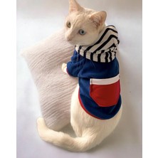 Kemique Neo Tommie Kapşonlu Kedi Sweatshirt Kedi Kıyafeti Kedi Elbisesi Kedi Giyim