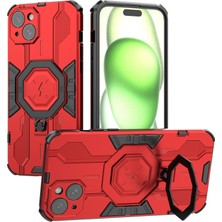 Forestl Digital Apple iPhone14 Plus Case Ring Tutucu Kickstand Shockproof Telefon Kapak-Kırmızı (Yurt Dışından)