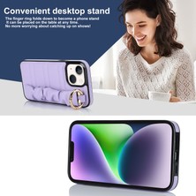 Forestl Digital Apple iPhone14 Pu Deri+Tpu Anti-Drop Cep Telefonu Kılıfı Pilize Bilek Bandı Kapak Morası (Yurt Dışından)