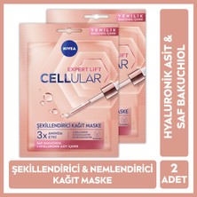 NIVEA Cellular Expert Lift Doğal Retinol Alternatifi Saf Bakuchiol ve Hyaluronik Asit içeren  Karşıtı ve Nemlendirici Yüz Kağıt Maske X2 Adet