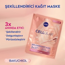 NIVEA Cellular Expert Lift Doğal Retinol Alternatifi Saf Bakuchiol ve Hyaluronik Asit içeren  Karşıtı ve Nemlendirici Yüz Kağıt Maske X2 Adet