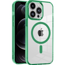 Forestl Digital Magsafe-Green ile Uyumlu Apple iPhone 12 Pro Max Şeffaf Manyetik Telefon Kapağı Için Pc+Tpu Kılıfı (Yurt Dışından)