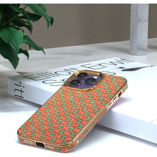 Forestl Digital Apple iPhone 12 Pro Max Elektrapan Deri Kaplama Telefon Kapağı Tpu+Pc Case-Orange Için Çiçek Desen Serisi (Yurt Dışından)