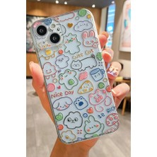 3gen Case İphone 13-iphone 14 Uyumlu Sevimli Kediler Desenli Şeffaf Silikon Kılıf