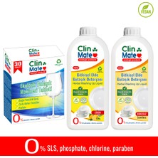 3'lü Set Ekolojik Bulaşıl Tableti 30 Yk + Bitkisel Elde Bulaşık Deterjanı Limon ve Kokusuz 750 ml