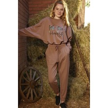 Monamise 21156 Kadın Rahat Ev Giyim-Tarçın