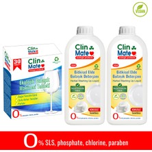 3'lü Set Ekolojik Bulaşık Tableti 30 Yk + Bitkisel Elde Bulaşık Deterjanı Kokusuz 750 ml 2 Adet