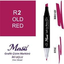 Masis Twin Çift Uçlu Marker Kalemi 2 Old Red