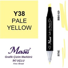 Masis Twin Çift Uçlu Marker Kalemi 38 Pale Yellow