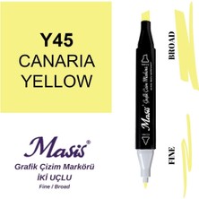 Masis Twin Çift Uçlu Marker Kalemi 45 Canaria Yellow