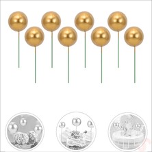 Süsle Bebek ve Parti Çubuklu Süsleme Topu, 3cm x 8 Adet - Altın