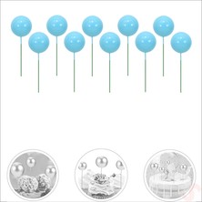 Süsle Bebek ve Parti Çubuklu Süsleme Topu, 2cm x 10 Adet - Mavi